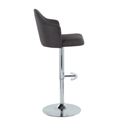 Ahoy - Contemporary Adjustable Barstool With Swivel With Rounded T Footrest (Set of 2) Lumi Source