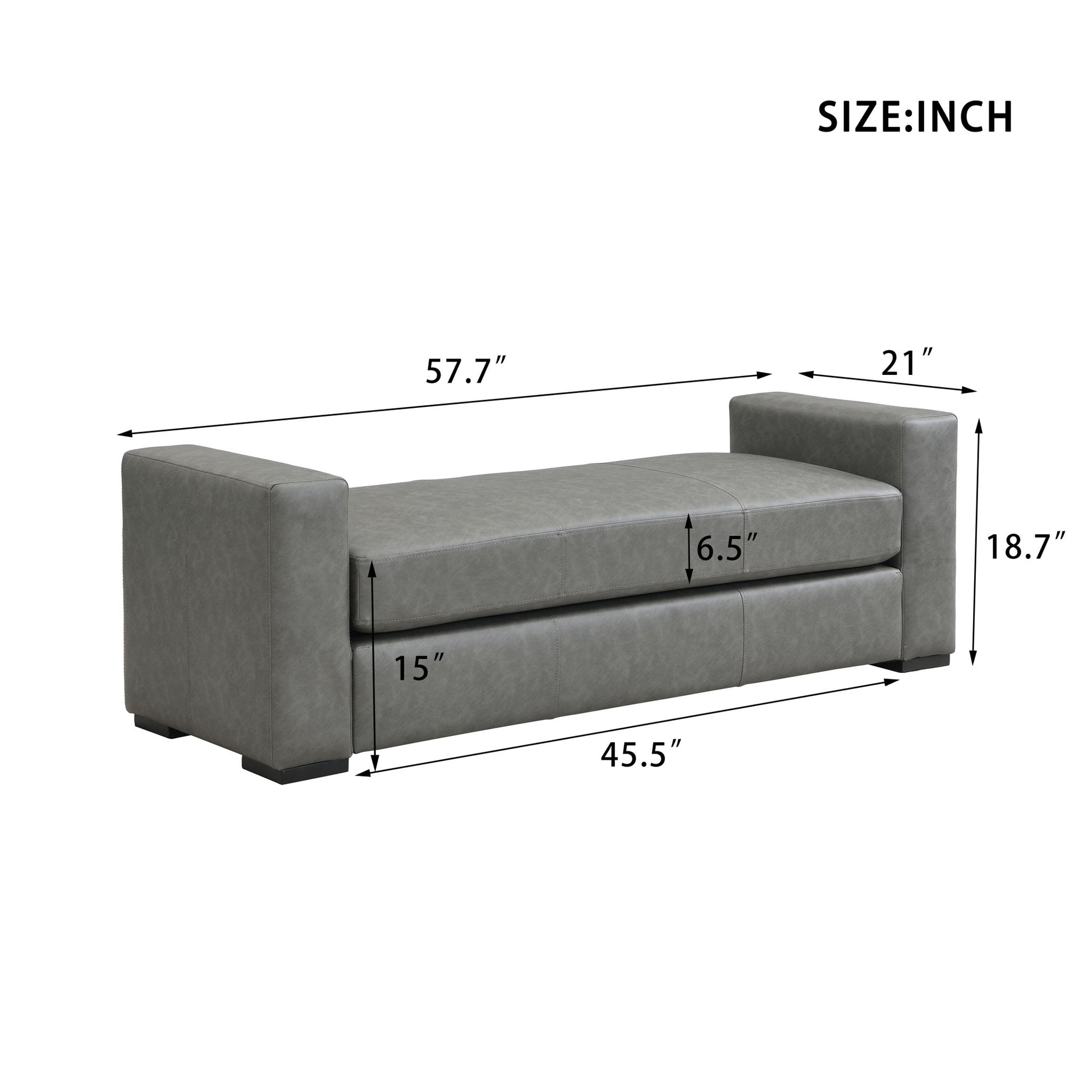 Ottoman With Unique Armrest Design For Living Spaces Noble House