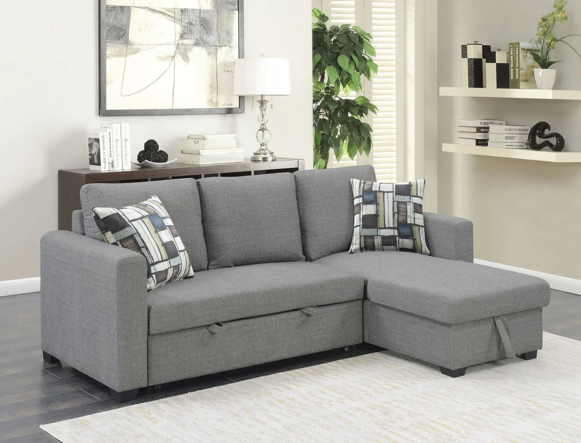 Pensole - Reversible Pop - Up Sleeper Sectional Emerald Home