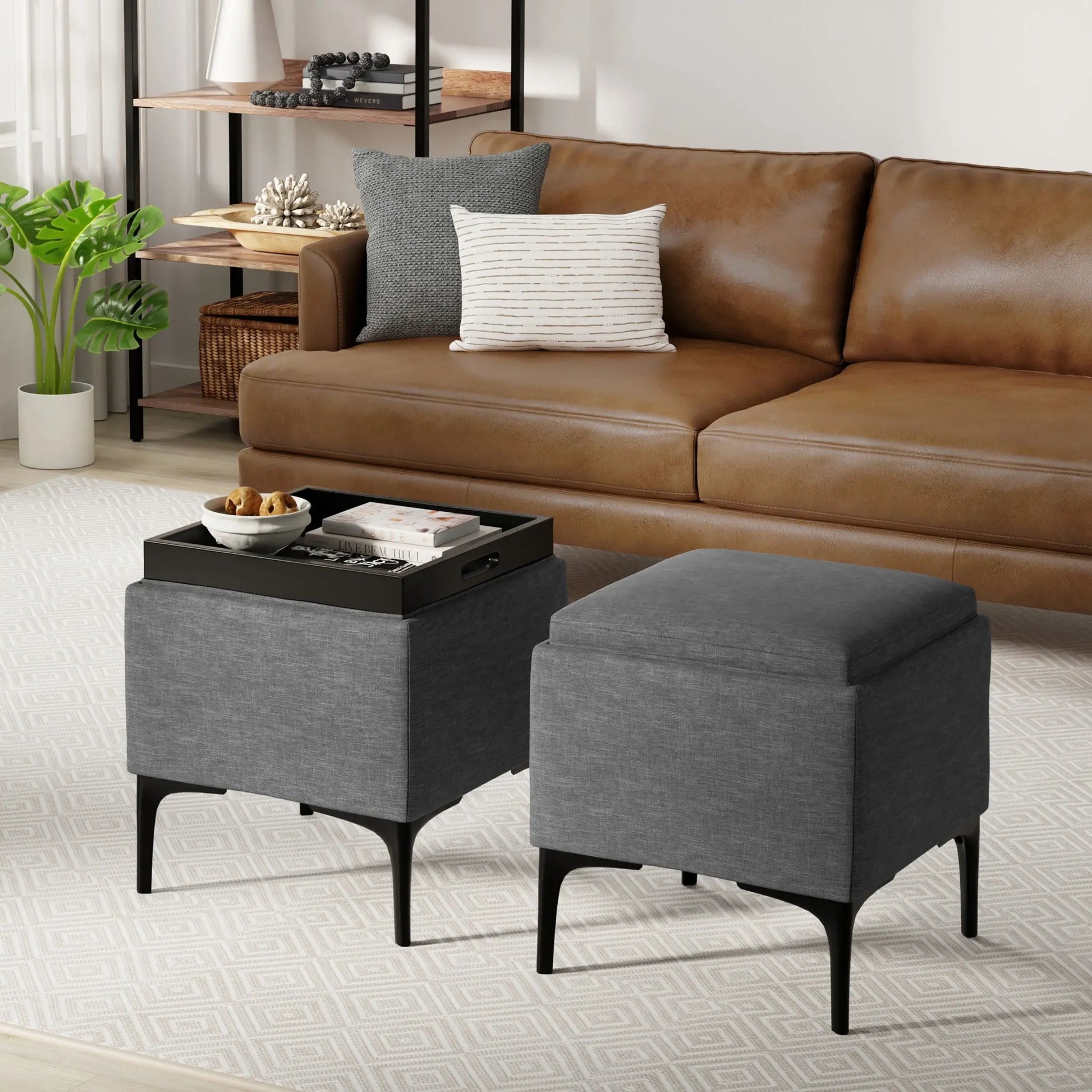 Natasha - Multifunctional Storage Ottoman With Tray Simpli-Home