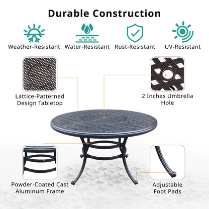 52" Round Dining Table Home Essentials
