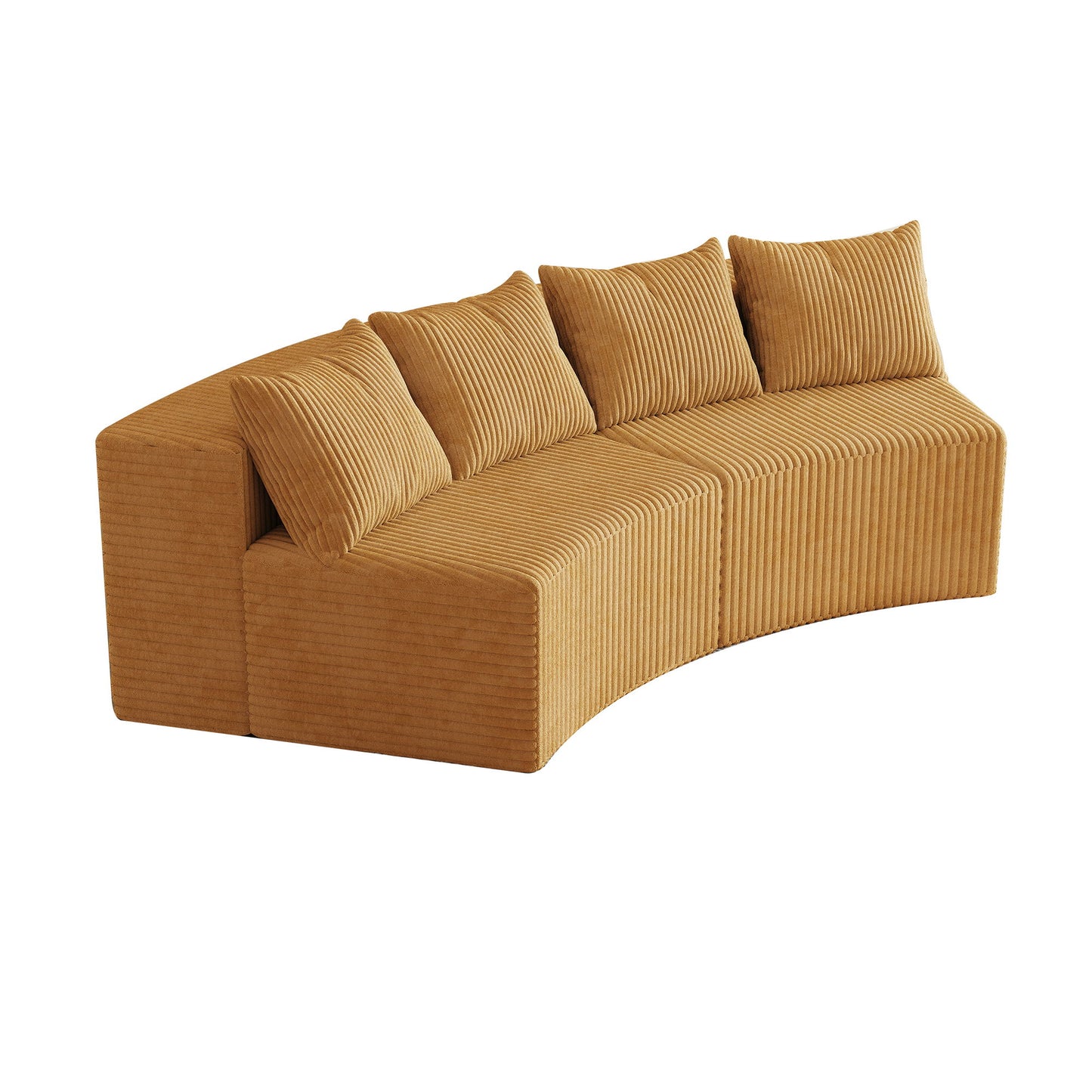 Curved Sectional Sofa With 4 Pillows, Modular Semi Circular Design Home Essentials