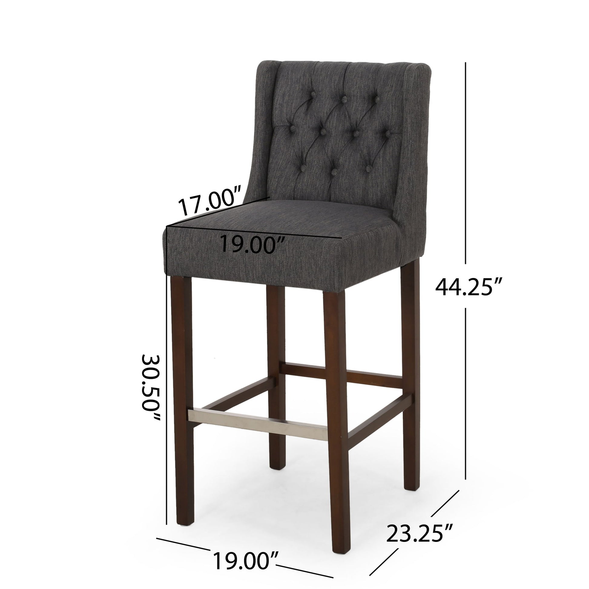 Solstara - Upholstered Dining Barstool With Button Tufted And Wing Back Noble House