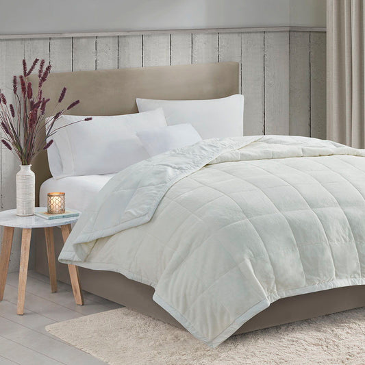 Coleman Reversible Down Alternative Blanket With HeiQ Smart Temp Treatment - Ivory Madison Park