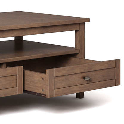Warm Shaker - Coffee Table - Rustic Natural Aged Brown Simpli-Home