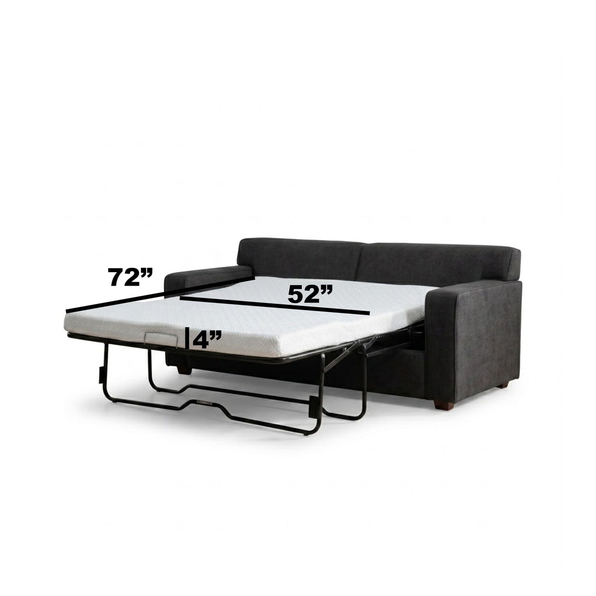 Loveseat Sleeper Sofa With Full Size Pull Out Bed, 2 Seater Convertible Couch For Small Apartments - Gray Home Essentials