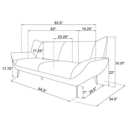 Logan - Flared Arm Sofa Sofa - Teal Blue Furniture Max