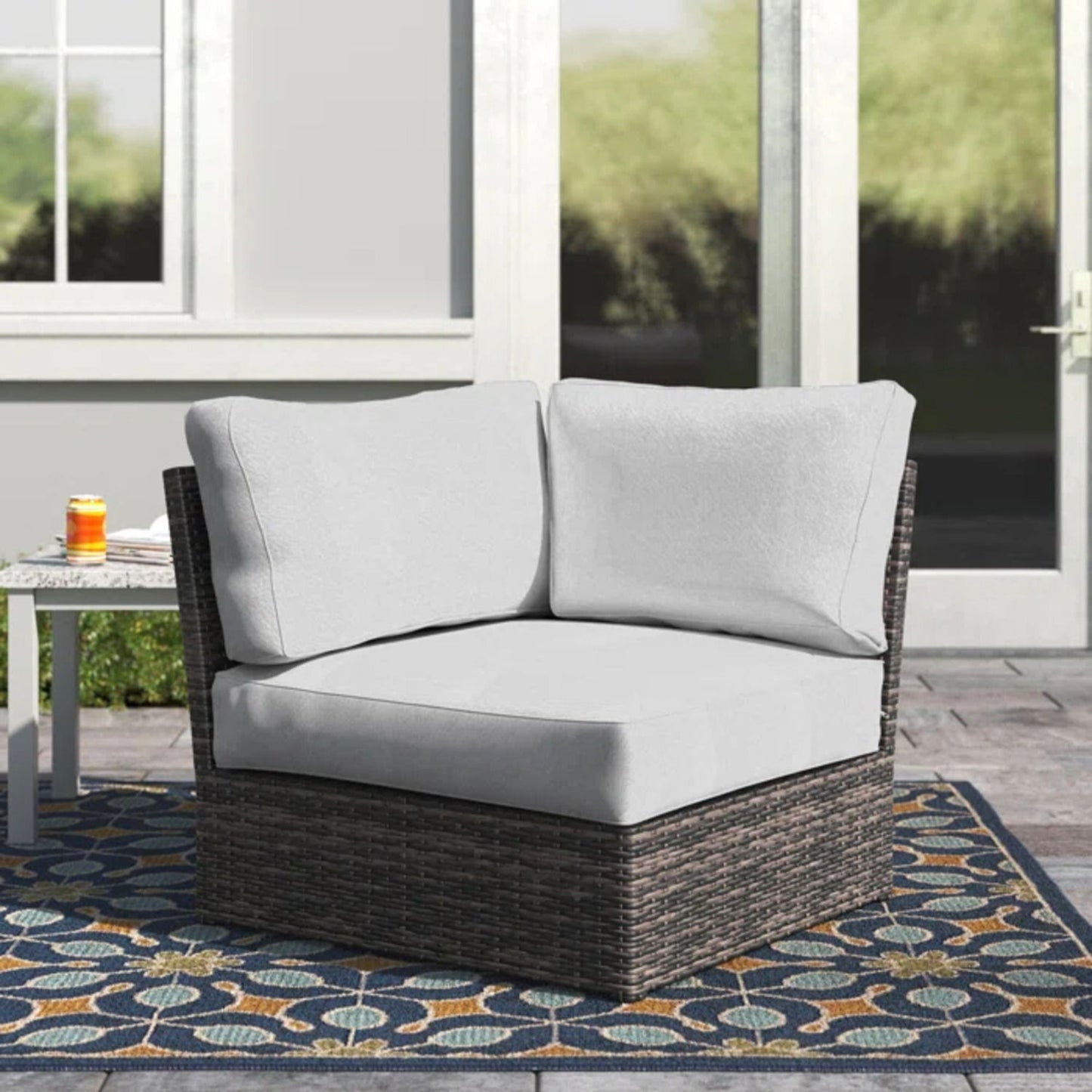 Shick - Corner Wedge Patio Chair With Cushions LSI Patio Furniture