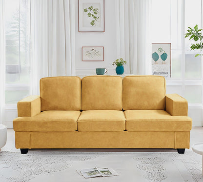 Modern Sofa, Comfortable 3 Seater Couch With Deep Seating, Loose Back Cushions, Wide Arms US Pride