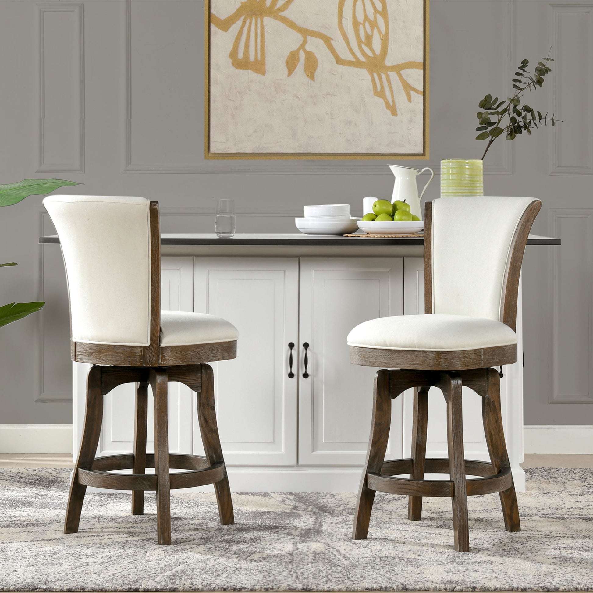 Henry - Armless Swivel Counter Height Bar Stool Jennifer Taylor Home
