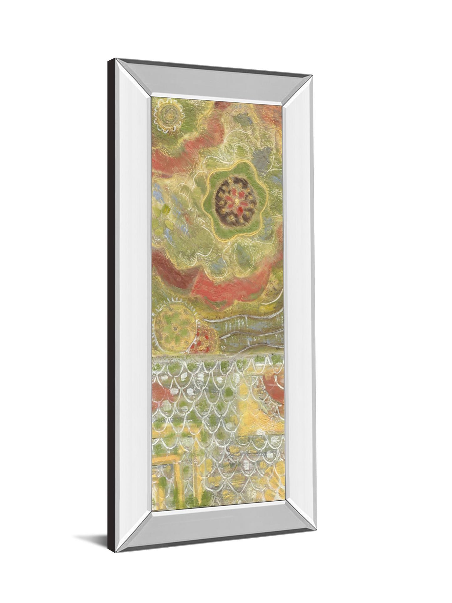 Moroccan Whimsy I By Karen Deans - Mirror Framed Print Wall Art - Red