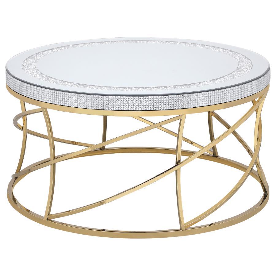 Elise - Round Mirror Top Coffee Table Set Coaster Fine Furniture