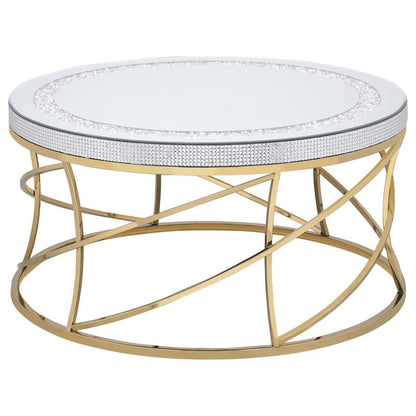 Elise - Round Mirror Top Coffee Table Set Coaster Fine Furniture