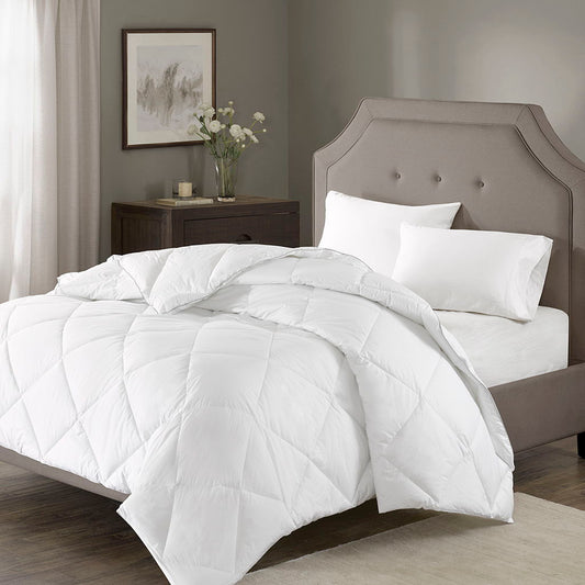 1000 Thread Count Rich Diamond Quilting Down Alternative Full Comforter - White