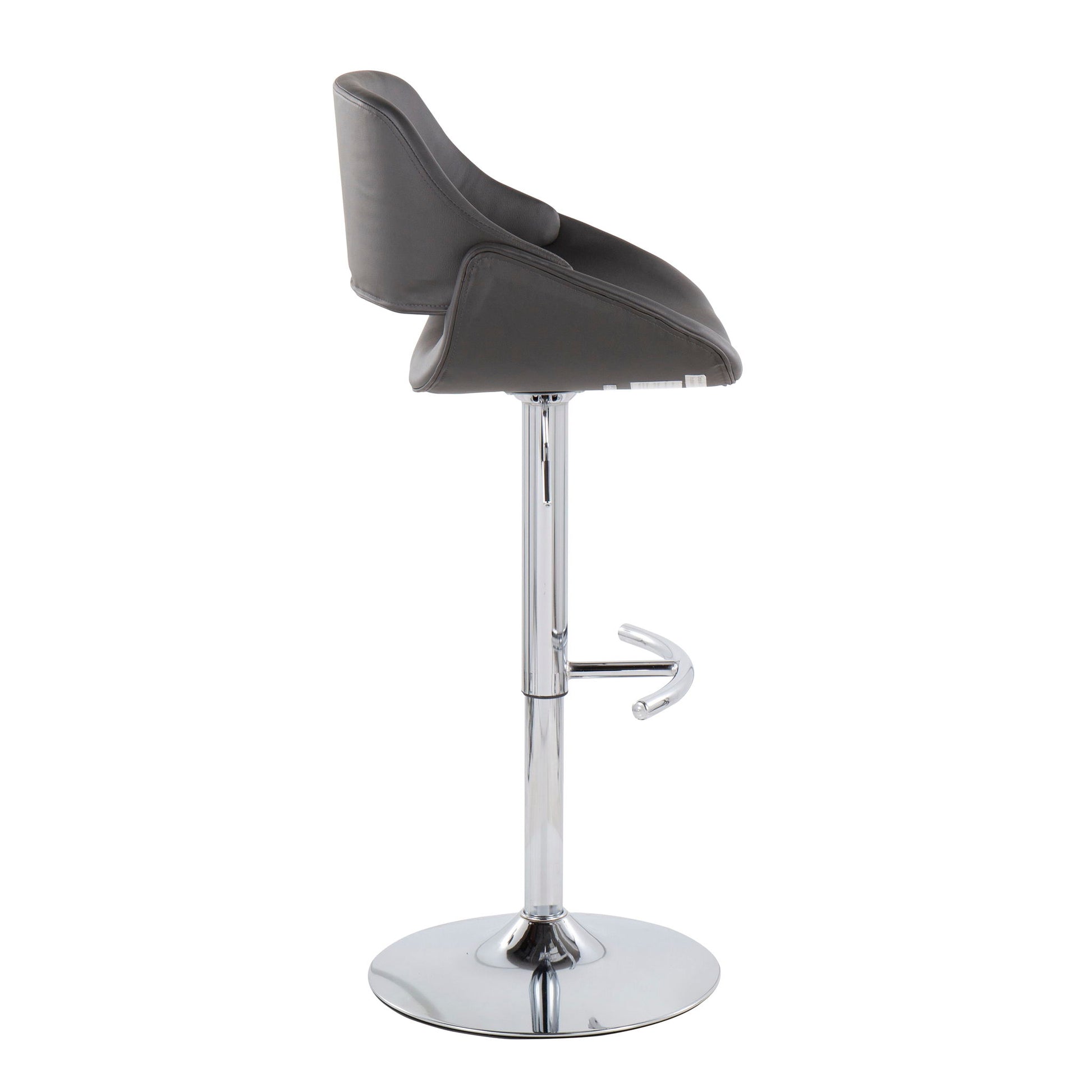 Fabrico - Contemporary Adjustable Bar Stool With Rounded T Footrest (Set of 2) Lumi Source