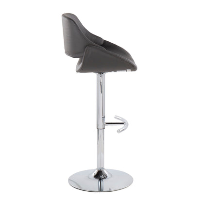 Fabrico - Contemporary Adjustable Bar Stool With Rounded T Footrest (Set of 2) Lumi Source
