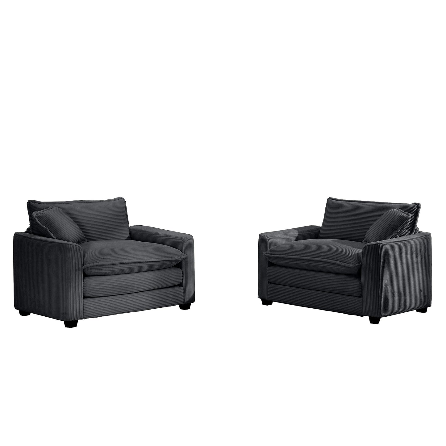 Modern Classic Fabric Single Chair Deep Seat Sofa With Pillow Home Essentials