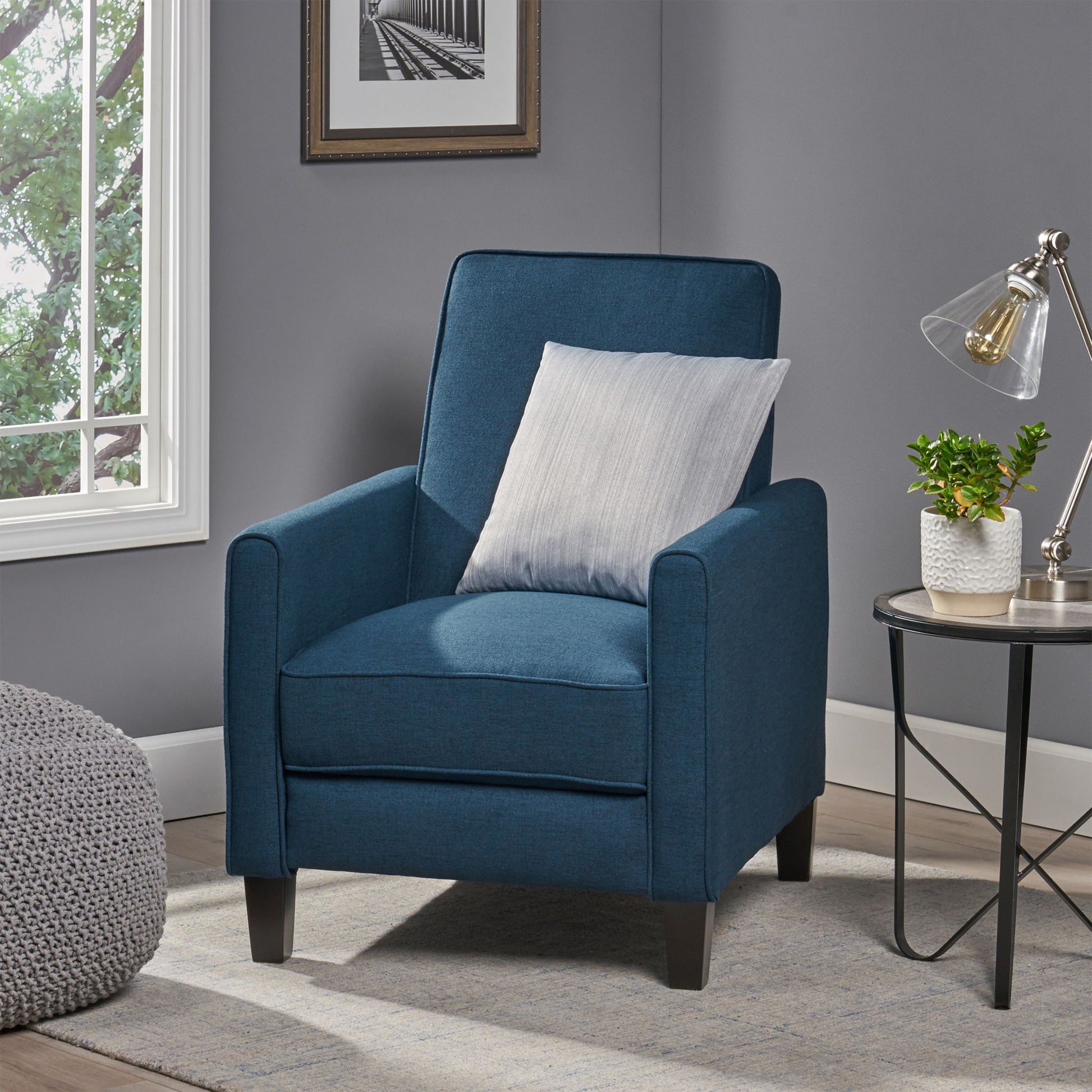 Upholstered Push Back Recliner Chair For Living Room Noble House