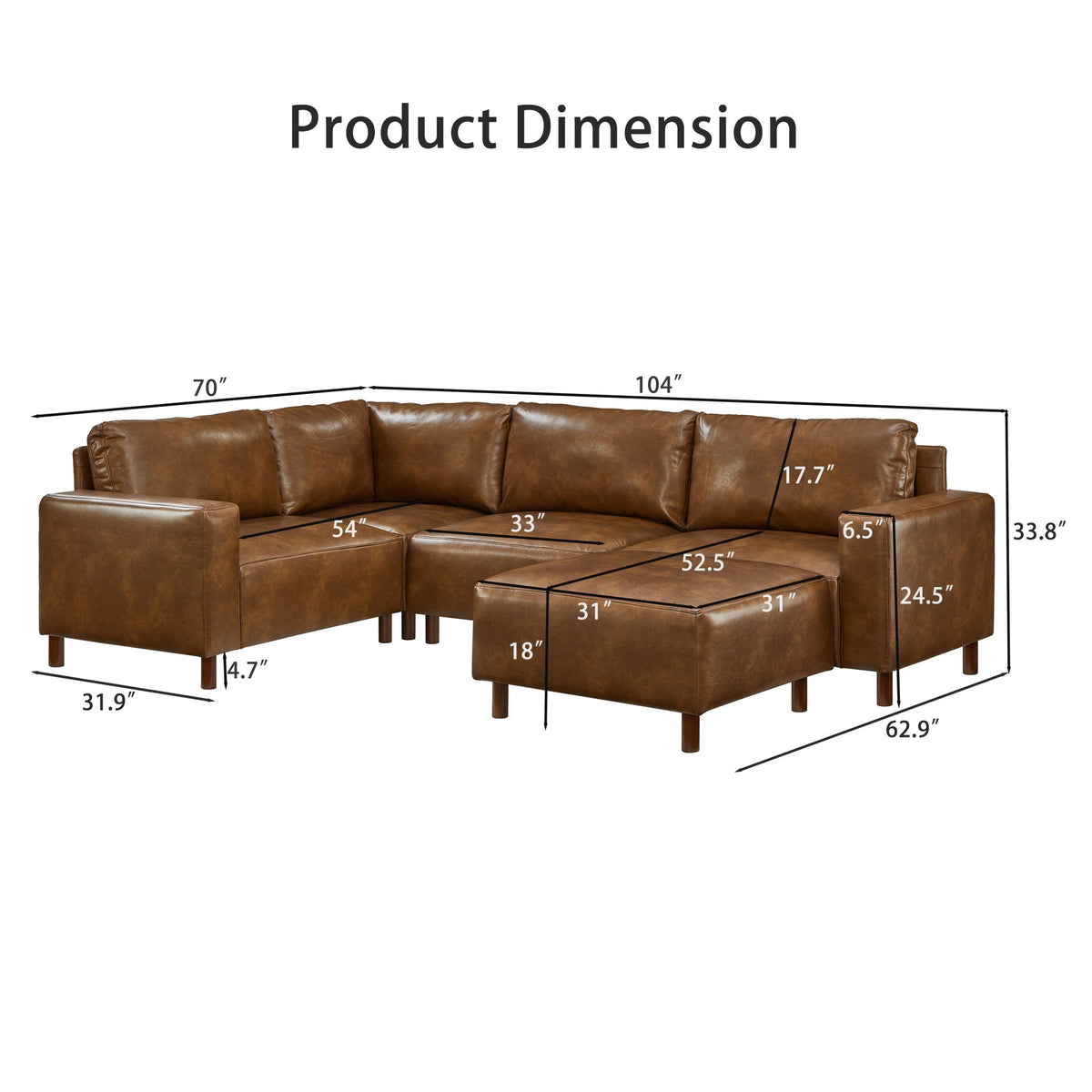 Sectional Modular Couch Sofa Home Essentials