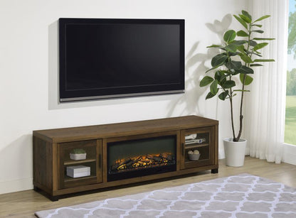 Havering - 71" TV Stand Fireplace Media Console - Dark Pine Coaster Fine Furniture
