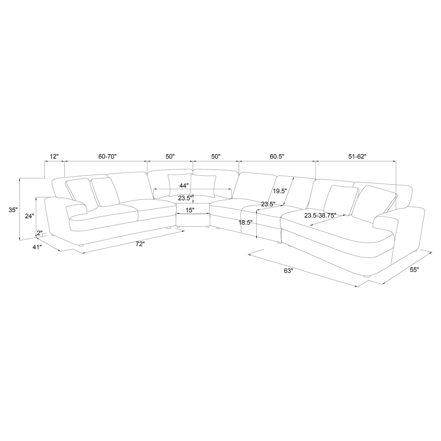 Langford - Sectional Sofa Furniture Max