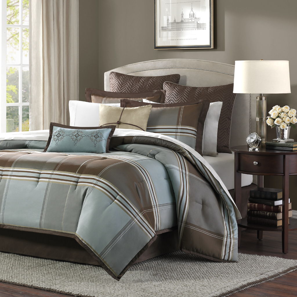 Lincoln Square - California King 8 Piece Comforter Set - Brown