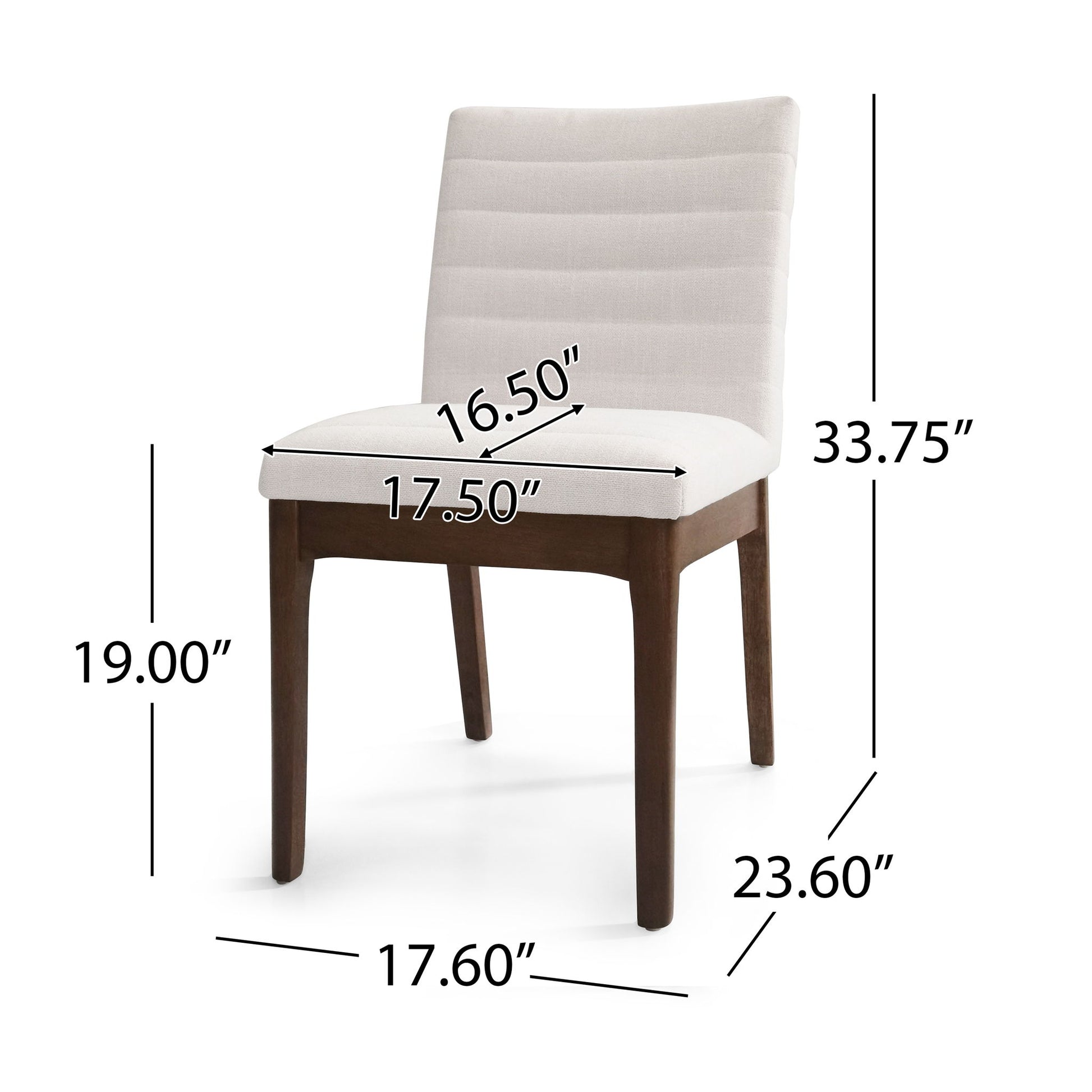 Upholstered Dining Chairs With Rubber Legs (Set of 2) Noble House