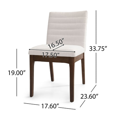 Upholstered Dining Chairs With Rubber Legs (Set of 2) Noble House