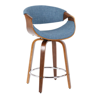 Curvini - Mid Century Modern Counter Stool (Set of 2) Lumi Source