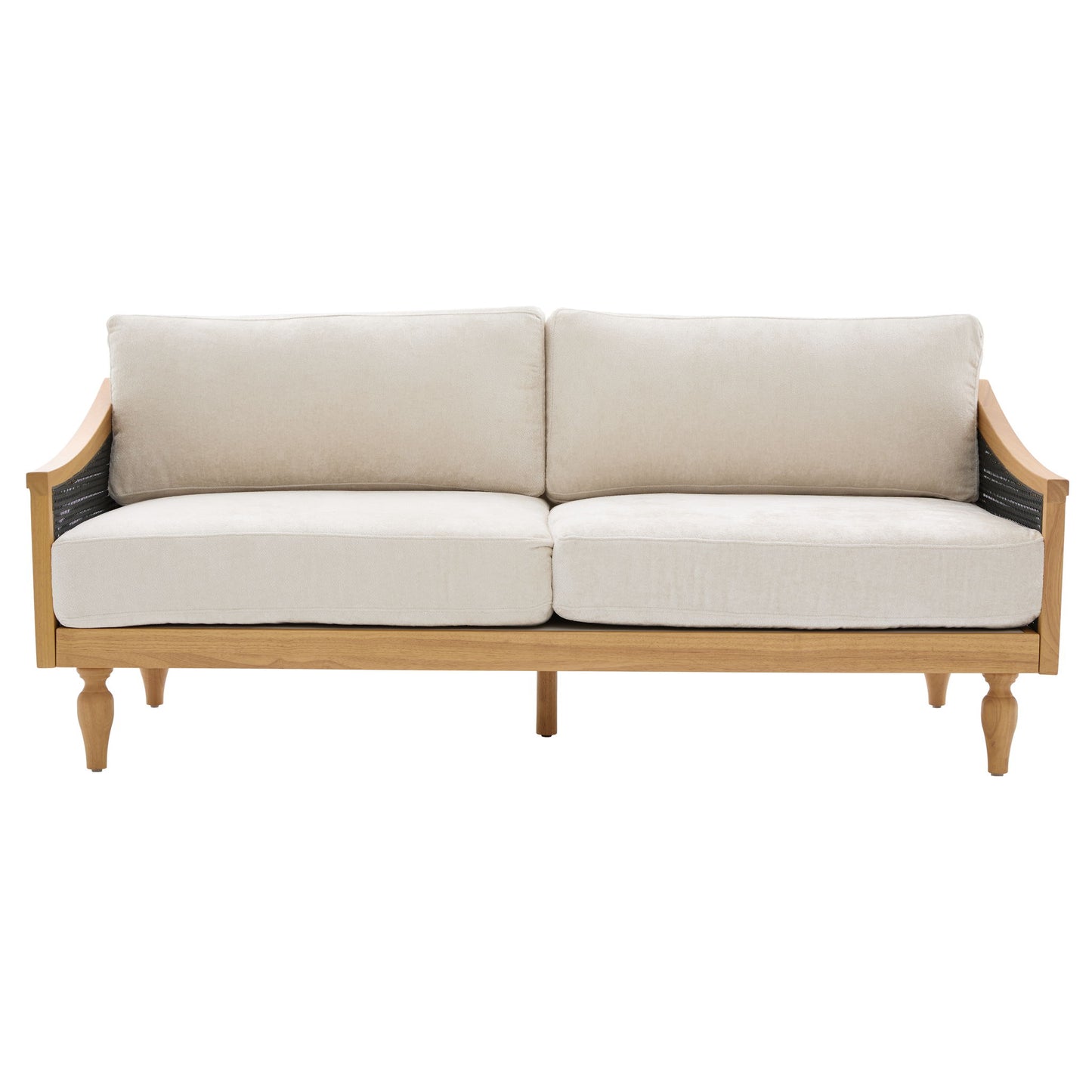 Loveseat Sofa With Armrests - Black Noble House