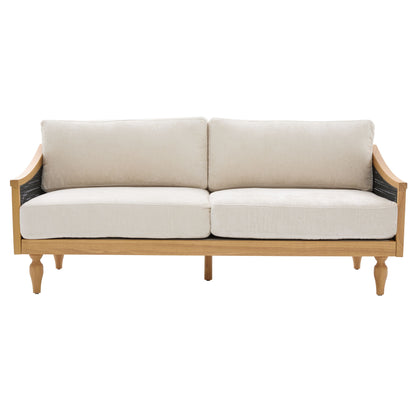 Loveseat Sofa With Armrests - Black Noble House