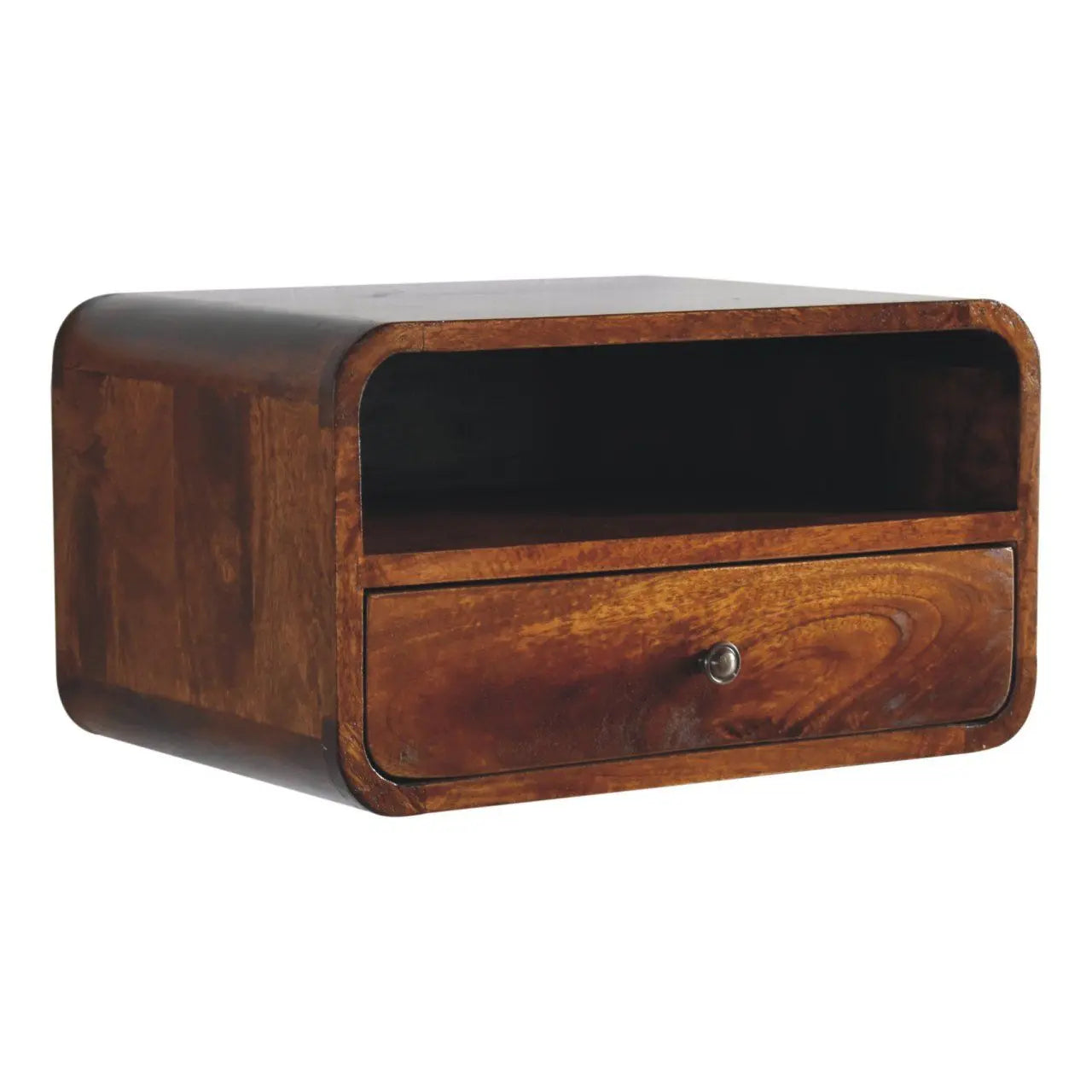 Curved Upper Slot Floating Nightstand Artisan Furniture