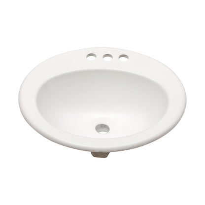 20 X 18" Modern Ceramic Oval Undermount Bathroom Sink With 3 Faucet Holes - White Daily Nest