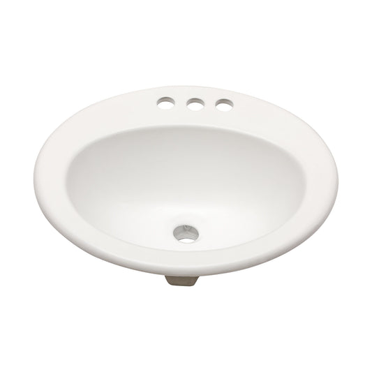 20 X 18" Modern Ceramic Oval Undermount Bathroom Sink With 3 Faucet Holes - White Daily Nest