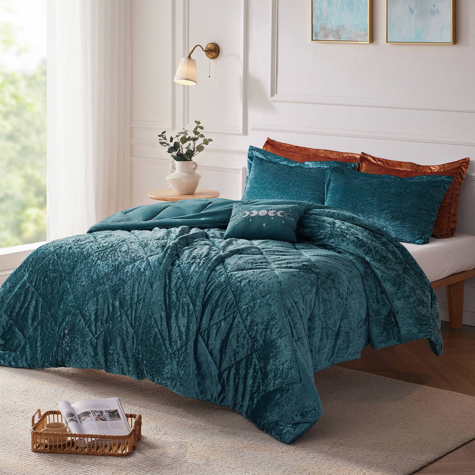 Felicia - King Comforter Set - Teal Intelligent Design