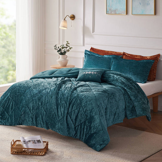 Felicia - Twin Comforter Set - Teal Intelligent Design