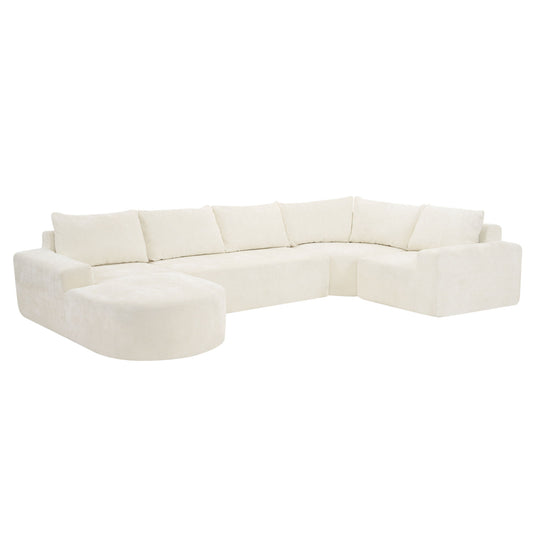 U-Shaped Oversized Modular Cloud Sectional Sofa With Deep Seat For Living Room Hearth and Haven