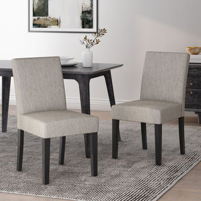 Contemporary Dining Chair With Upholstered Seating And Tapered Legs Noble House