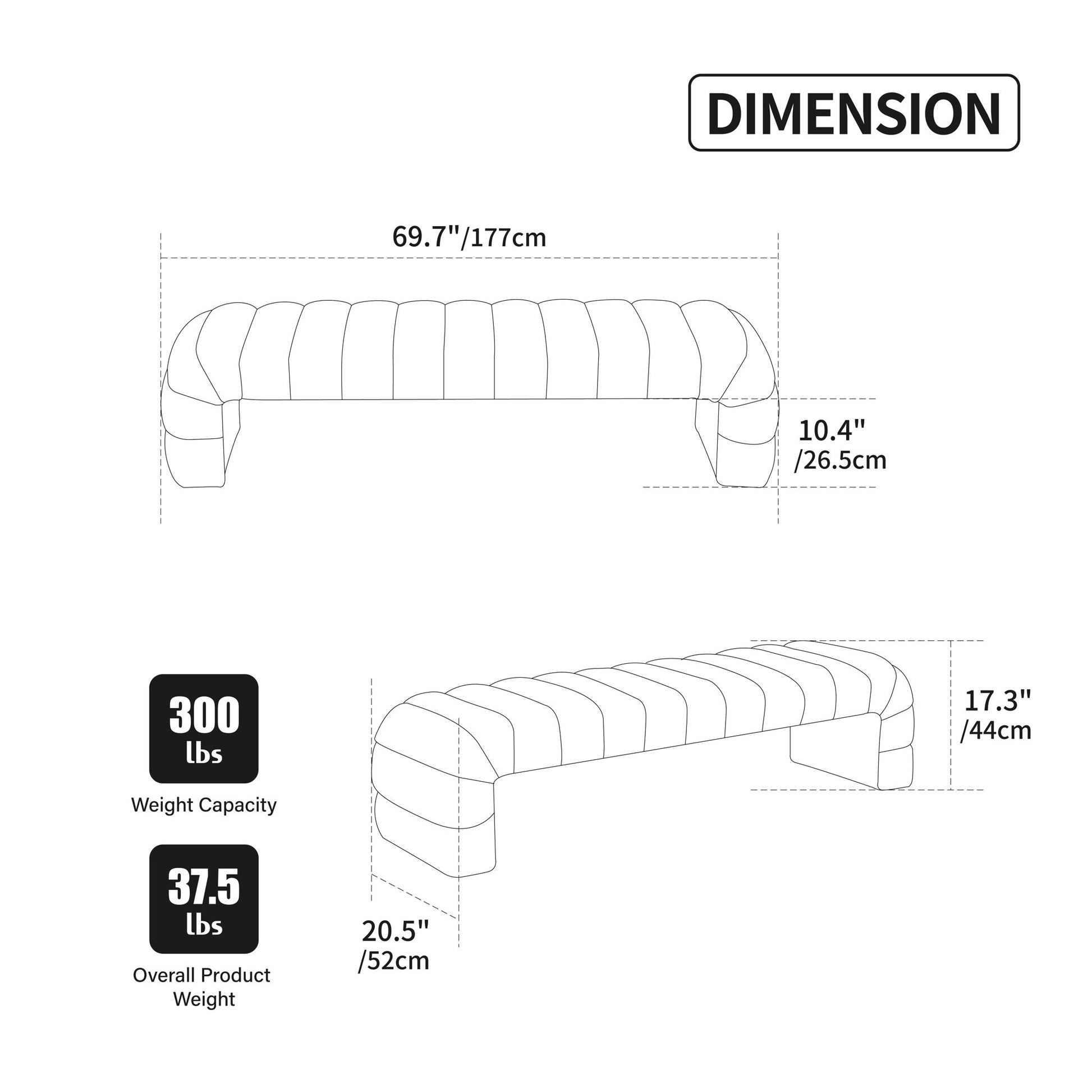 Modern Upholstered Armless Bed Bench With Channel Tufted Design - Snoozhouse