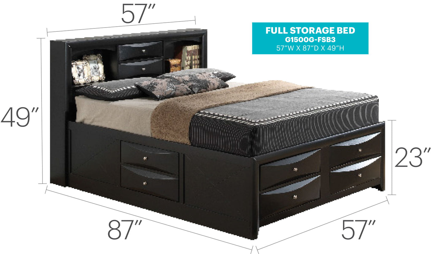 Modern Design Storage Bed With Bookcase Headboard Glory Furniture