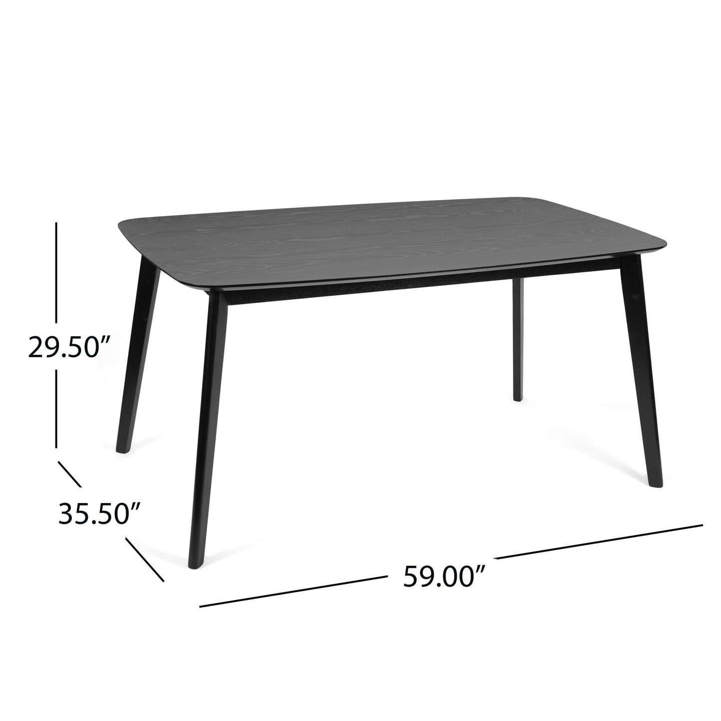 Retro Dining Table With Faux Wood Top Noble House