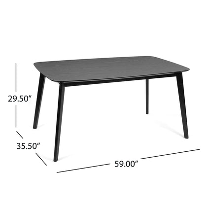 Retro Dining Table With Faux Wood Top Noble House