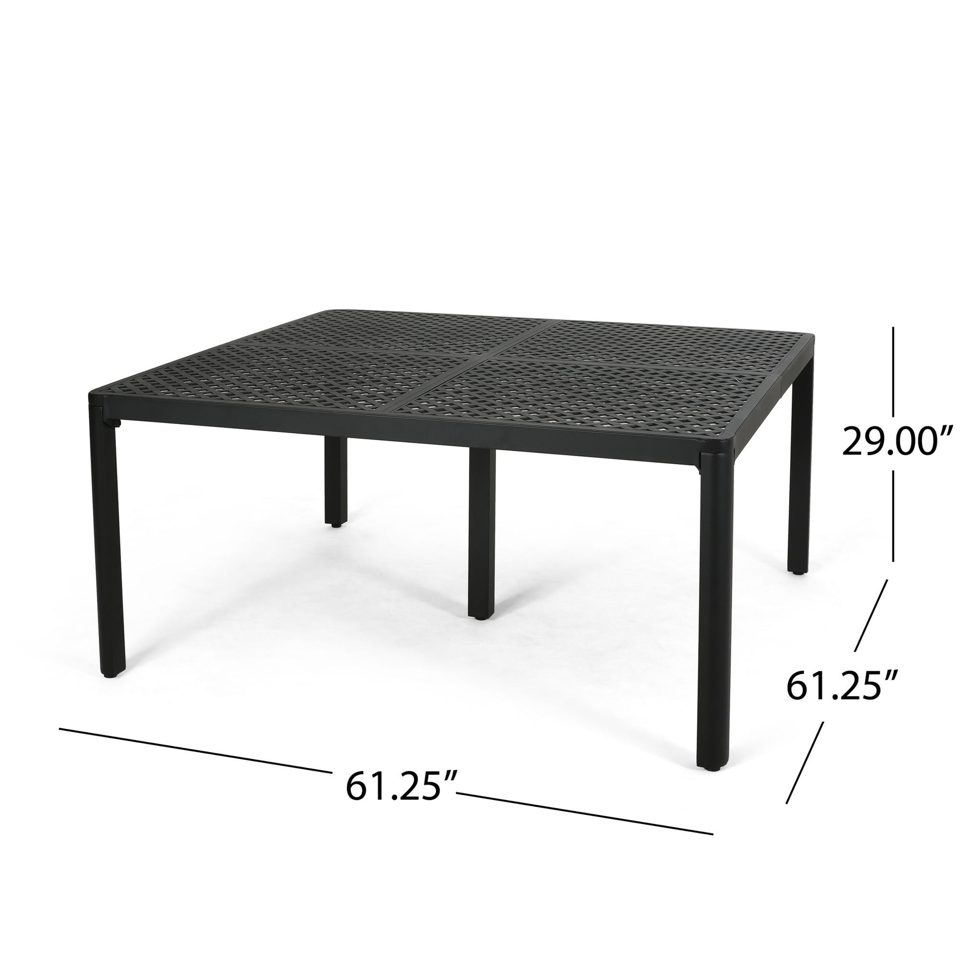 Outdoor Modern Aluminum Dining Table With Woven Accents Noble House