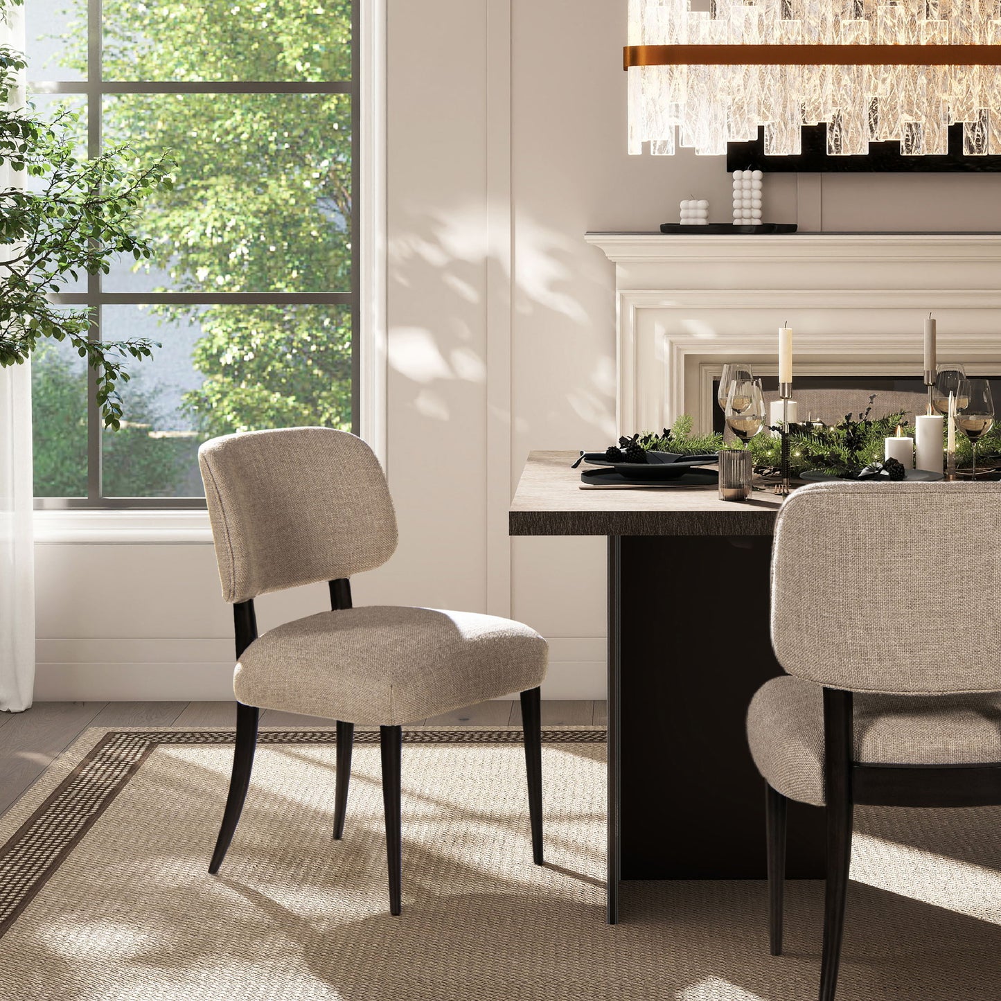 Harriet - Split Back Upholstered Dining Side Chair (Set of 2) - Merino Gray Jennifer Taylor Home