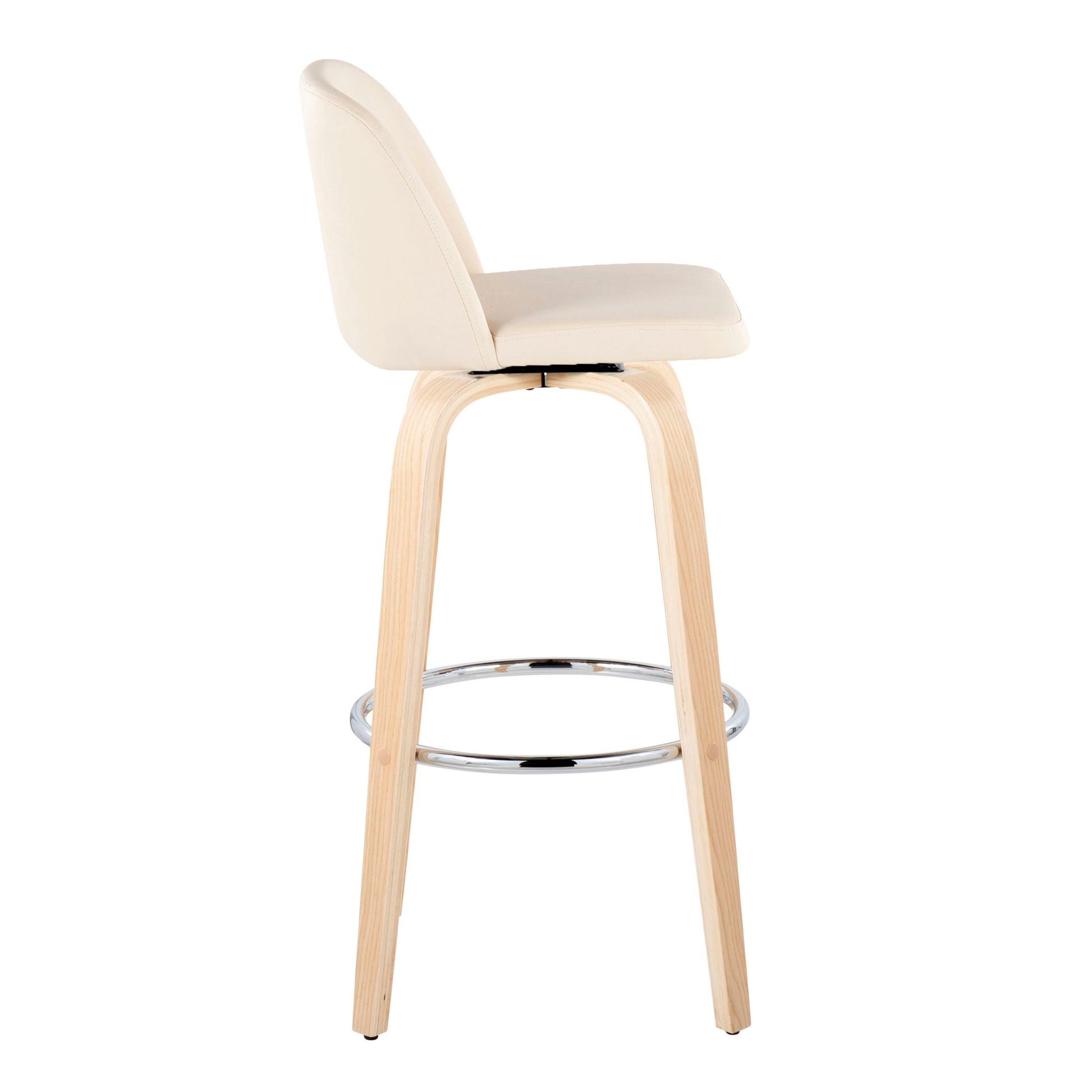Toriano - Contemporary Fixed Height Barstool & Swivel With Round Footrest (Set of 2) Lumi Source