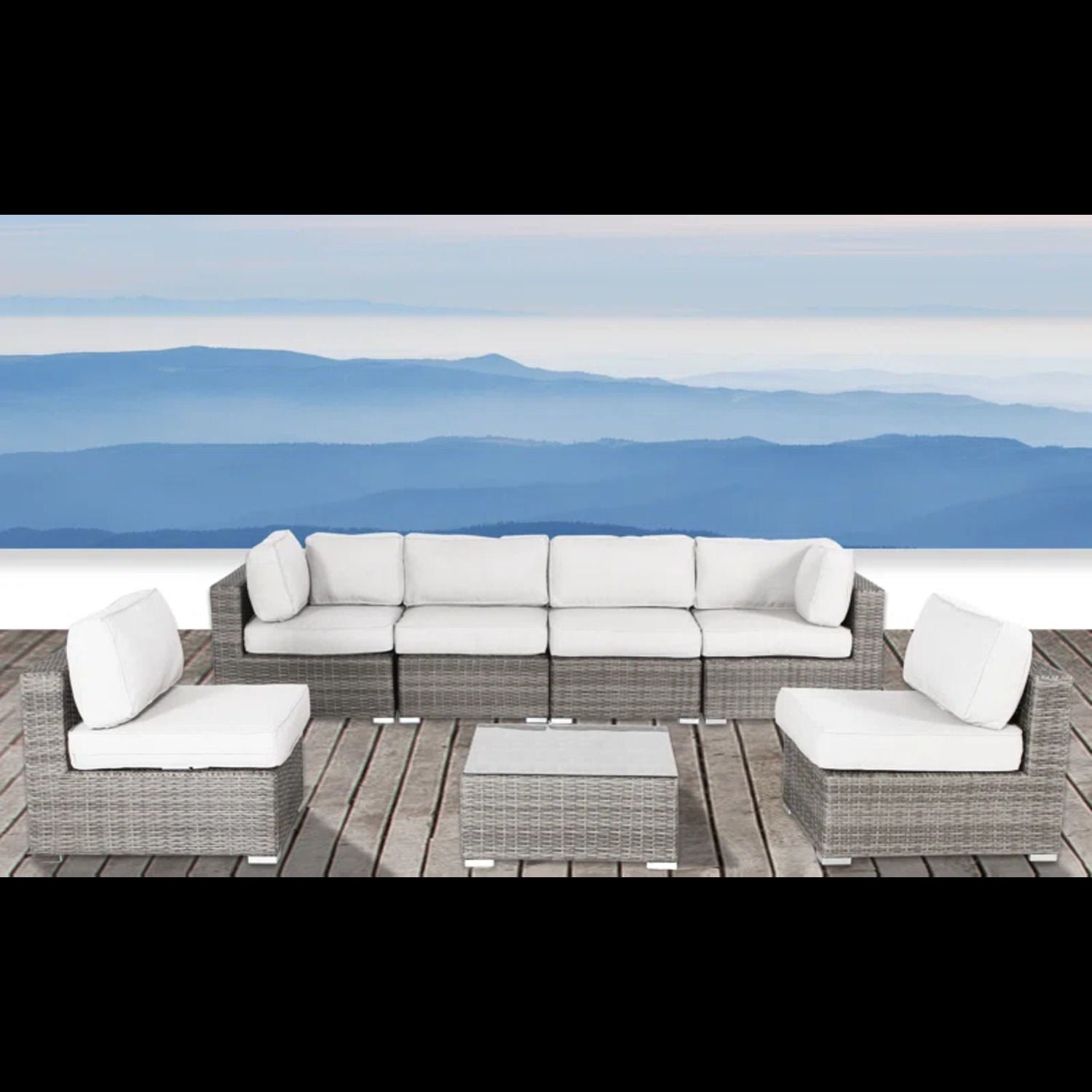 Seating Set With Cushions Handcrafted Wicker Design LSI Patio Furniture