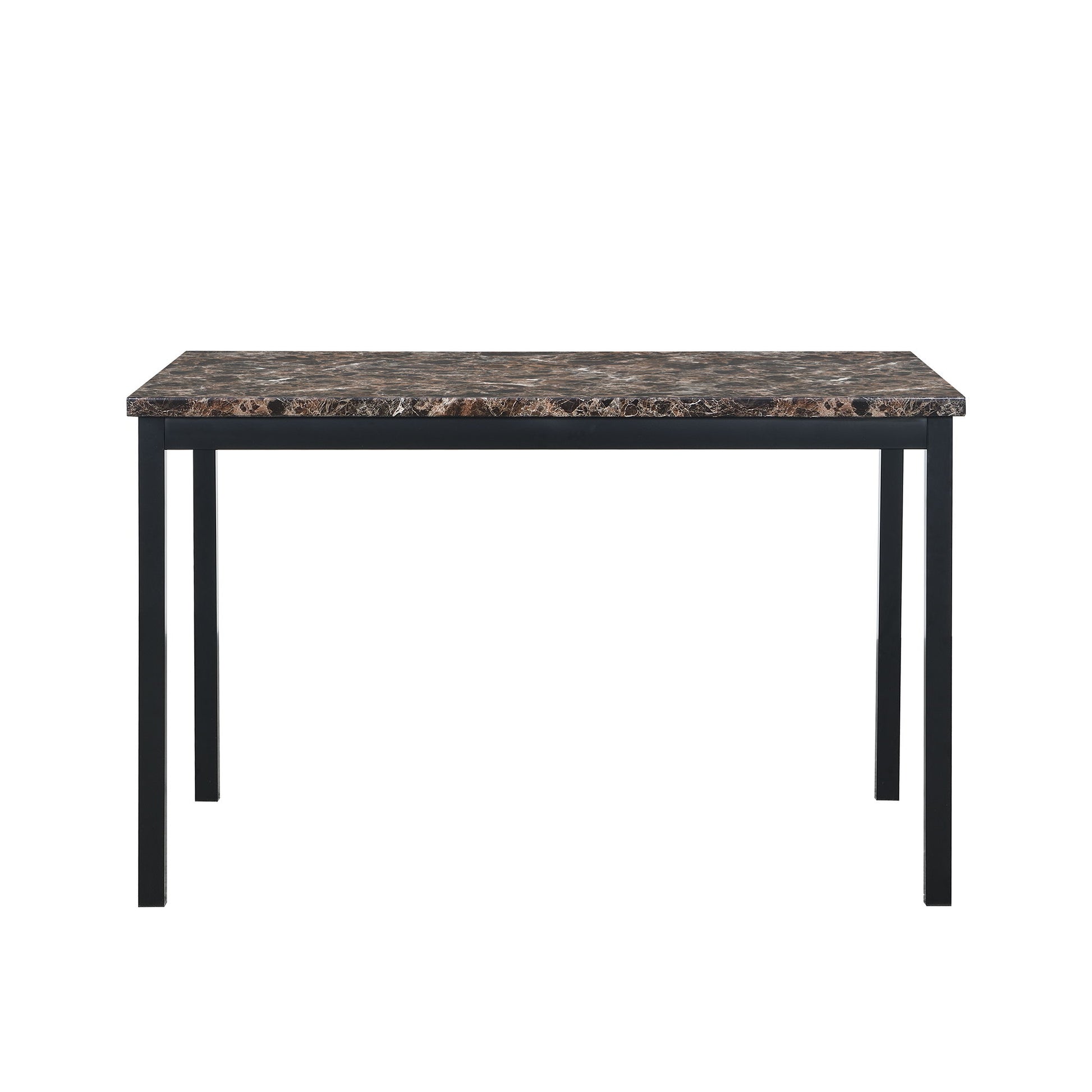 Faux Marble Top With Metal Frame Dinette Table - Black Home Essentials