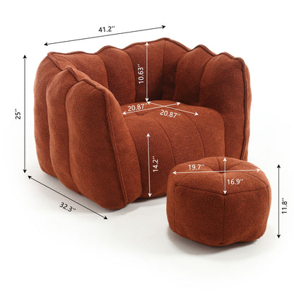 Soft Chenille Bean Bag Chair With High Resilient Foam Home Essentials