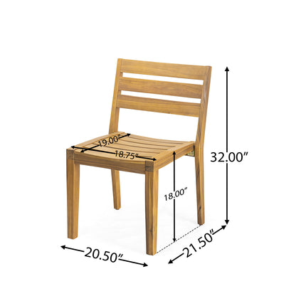 Outdoor Dining Side Chair (Set of 2) - Teak Finish Noble House