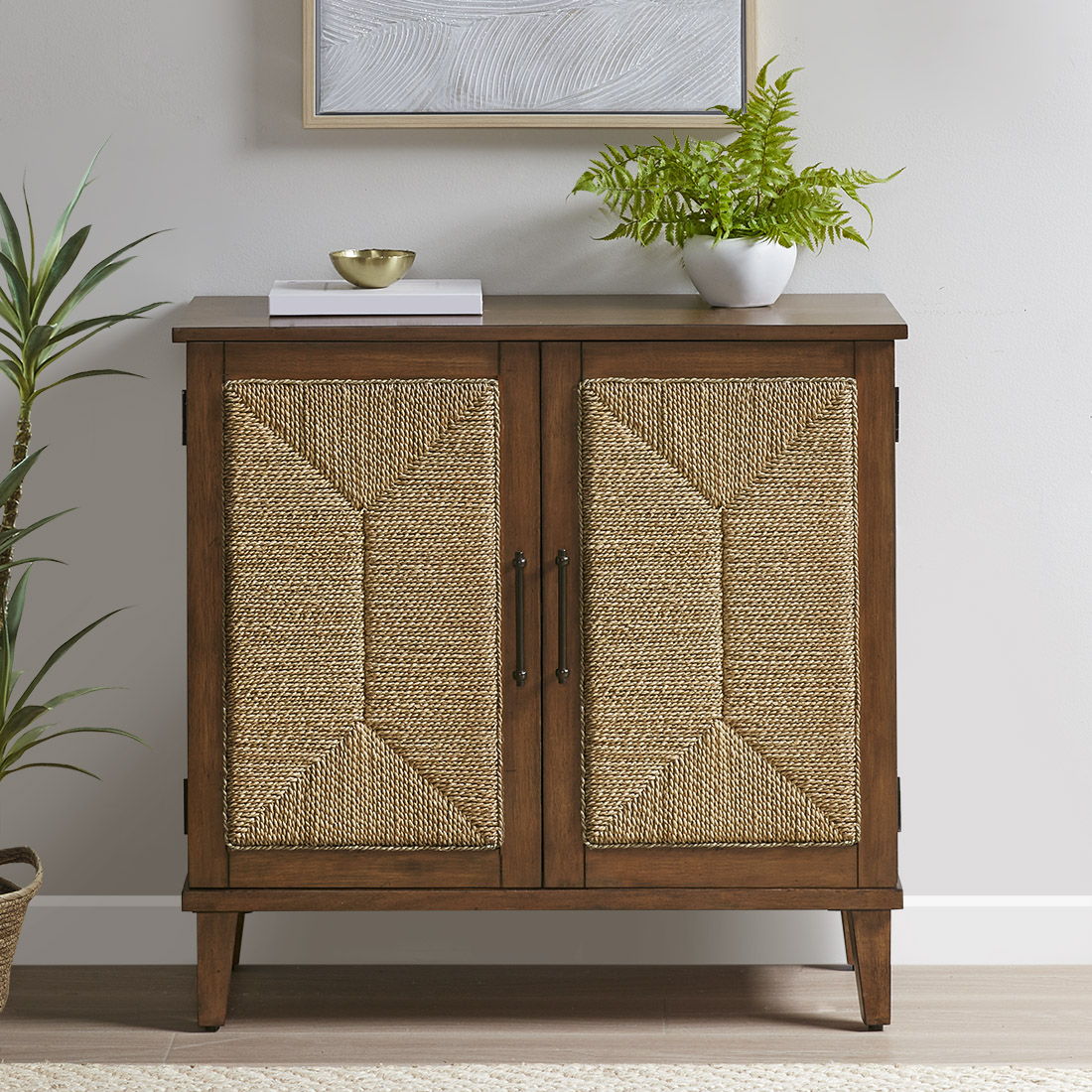 Seagate - Handcrafted Seagrass 2-Door Accent Chest - Natural